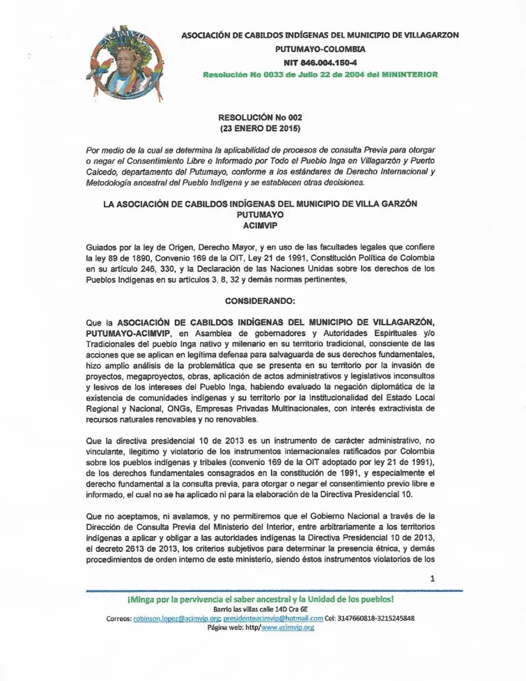 Portada del documento