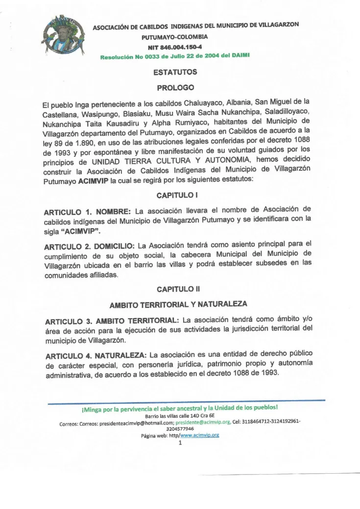 Portada del documento