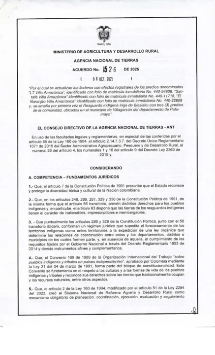 Portada: Acuerdo 526 de 2025